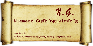 Nyemecz Gyöngyvirág névjegykártya